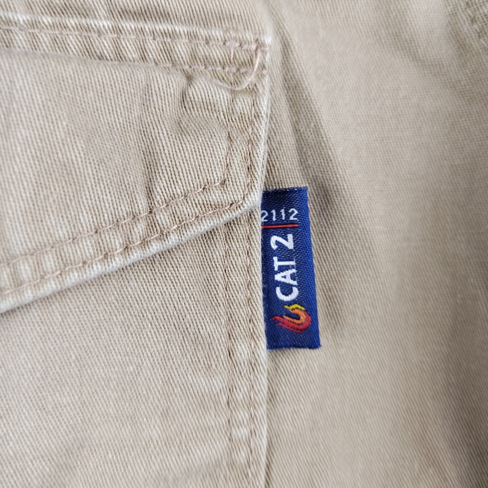 Lapco FR Mens XL Khaki Flame Resistant Western Pearl Snap Work Shirt CAT2 - Picture 5 of 6